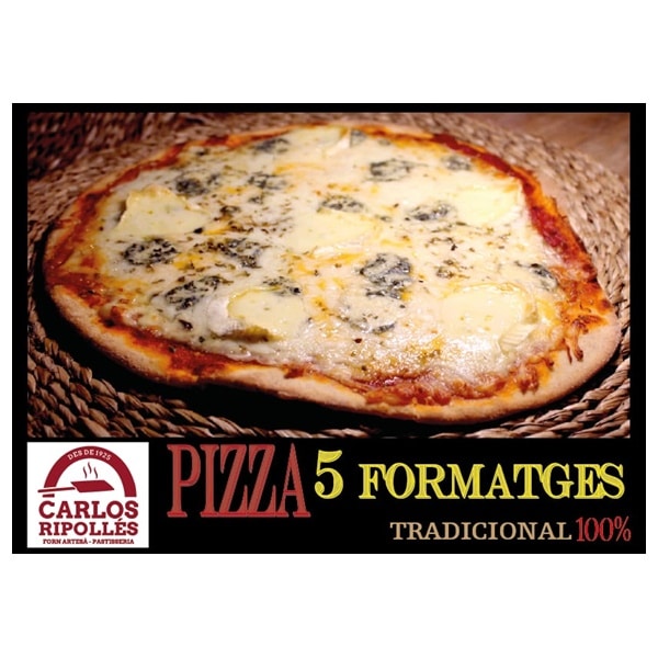 pizza artesanal 5 formatges - mercat finca mas roig